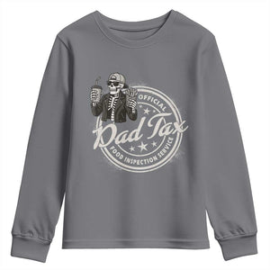 Funny Official Dad Tax Food Inspection Service Youth Sweatshirt Skeleton Fathers Day TS11 Charcoal Print Your Wear