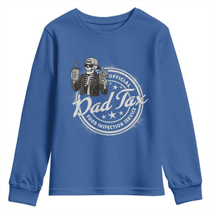 Funny Official Dad Tax Food Inspection Service Youth Sweatshirt Skeleton Fathers Day TS11 Royal Blue Print Your Wear