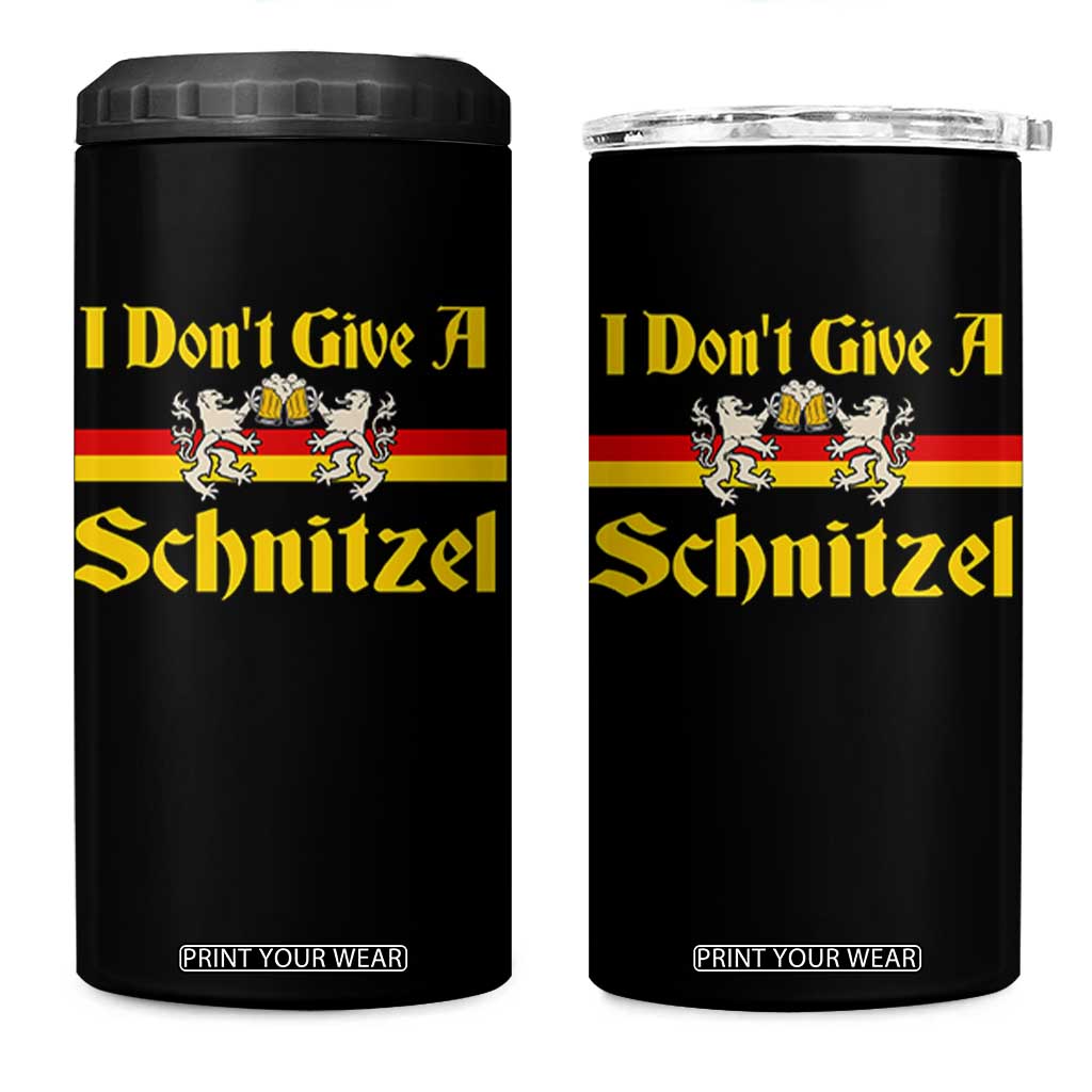 Funny Oktoberfest 4 in 1 Can Cooler Tumbler I Don't Give a Schnitzel German Lion Beer TS11 One Size: 16 oz Black Print Your Wear
