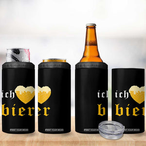 Funny Oktoberfest 4 in 1 Can Cooler Tumbler Ich Liebe Bier Heart German Beer Foam TS11 Print Your Wear