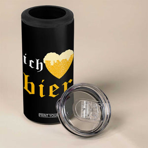 Funny Oktoberfest 4 in 1 Can Cooler Tumbler Ich Liebe Bier Heart German Beer Foam TS11 Print Your Wear