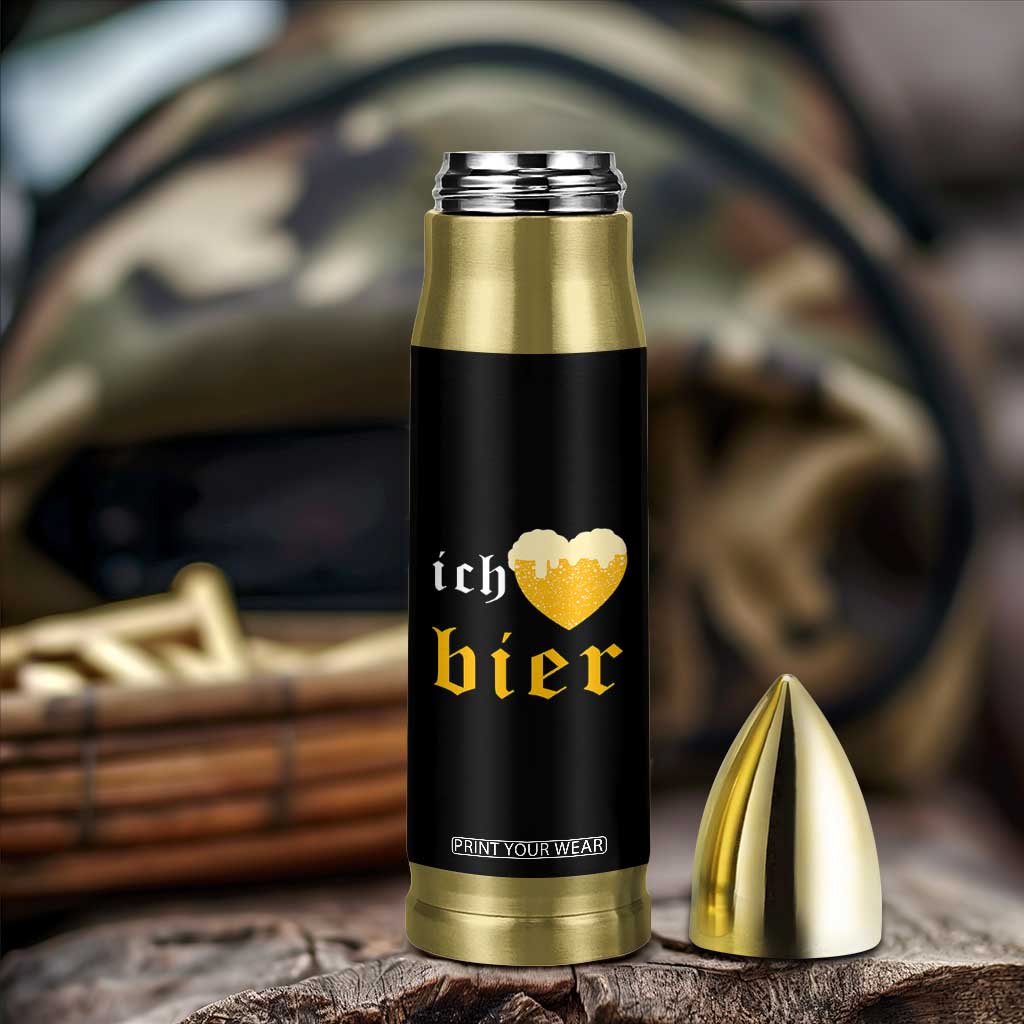 Funny Oktoberfest Bullet Tumbler Ich Liebe Bier Heart German Beer Foam TS11 Print Your Wear