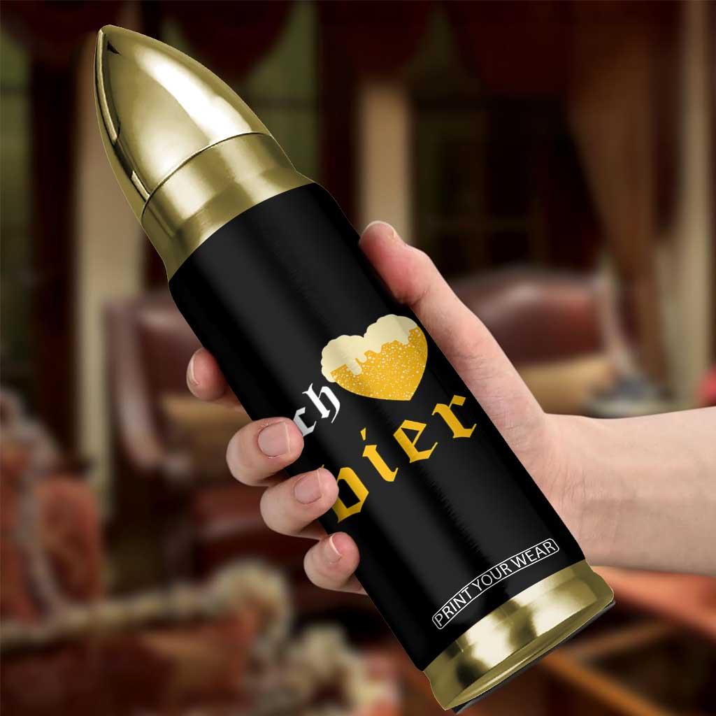 Funny Oktoberfest Bullet Tumbler Ich Liebe Bier Heart German Beer Foam TS11 Print Your Wear