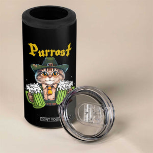 Funny Oktoberfest Cat 4 in 1 Can Cooler Tumbler Purrost Kitty Drinking Beer Lederhosen Pet Lovers TS11 Print Your Wear