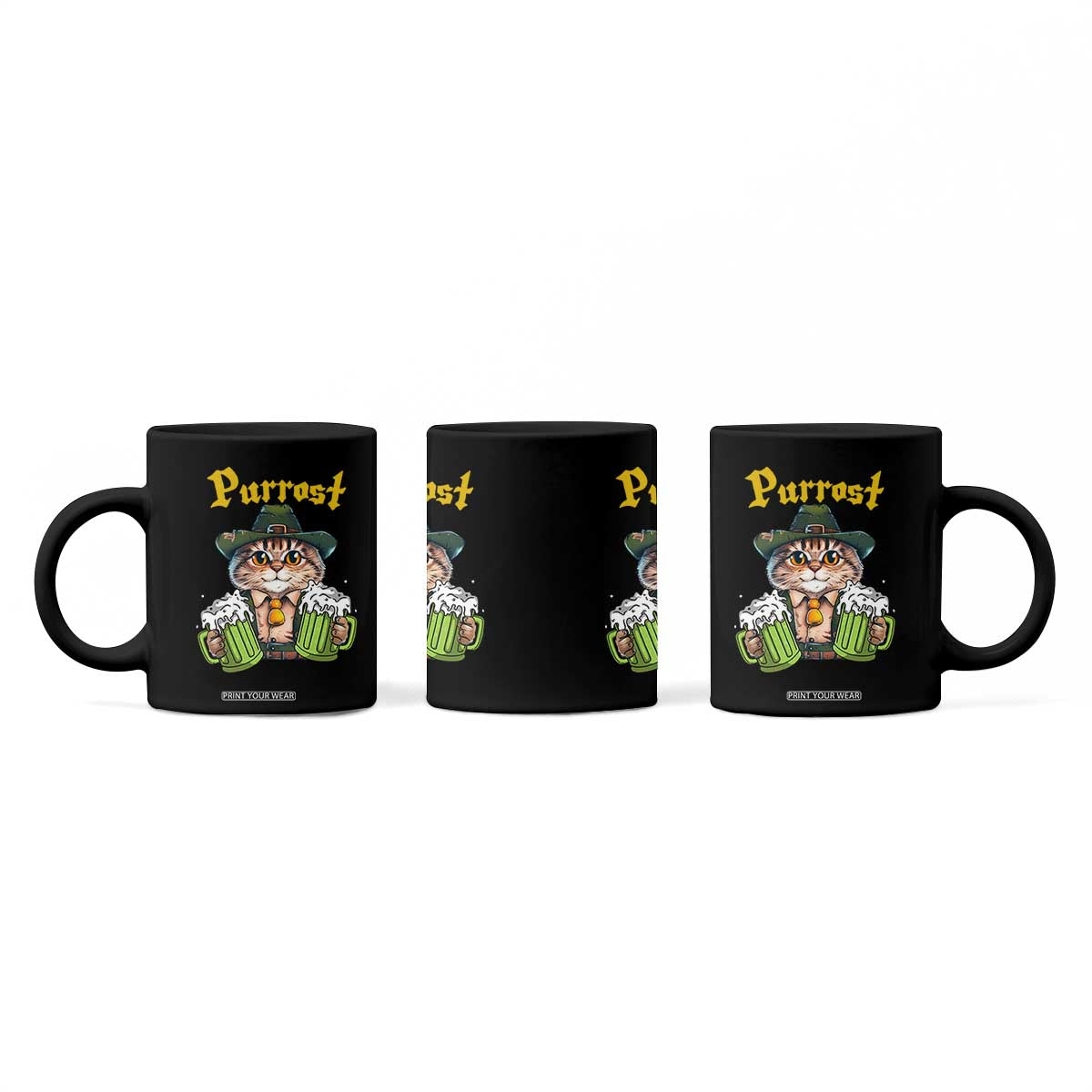 Funny Oktoberfest Cat Coffee Mug Purrost Kitty Drinking Beer Lederhosen Pet Lovers TS11 Print Your Wear