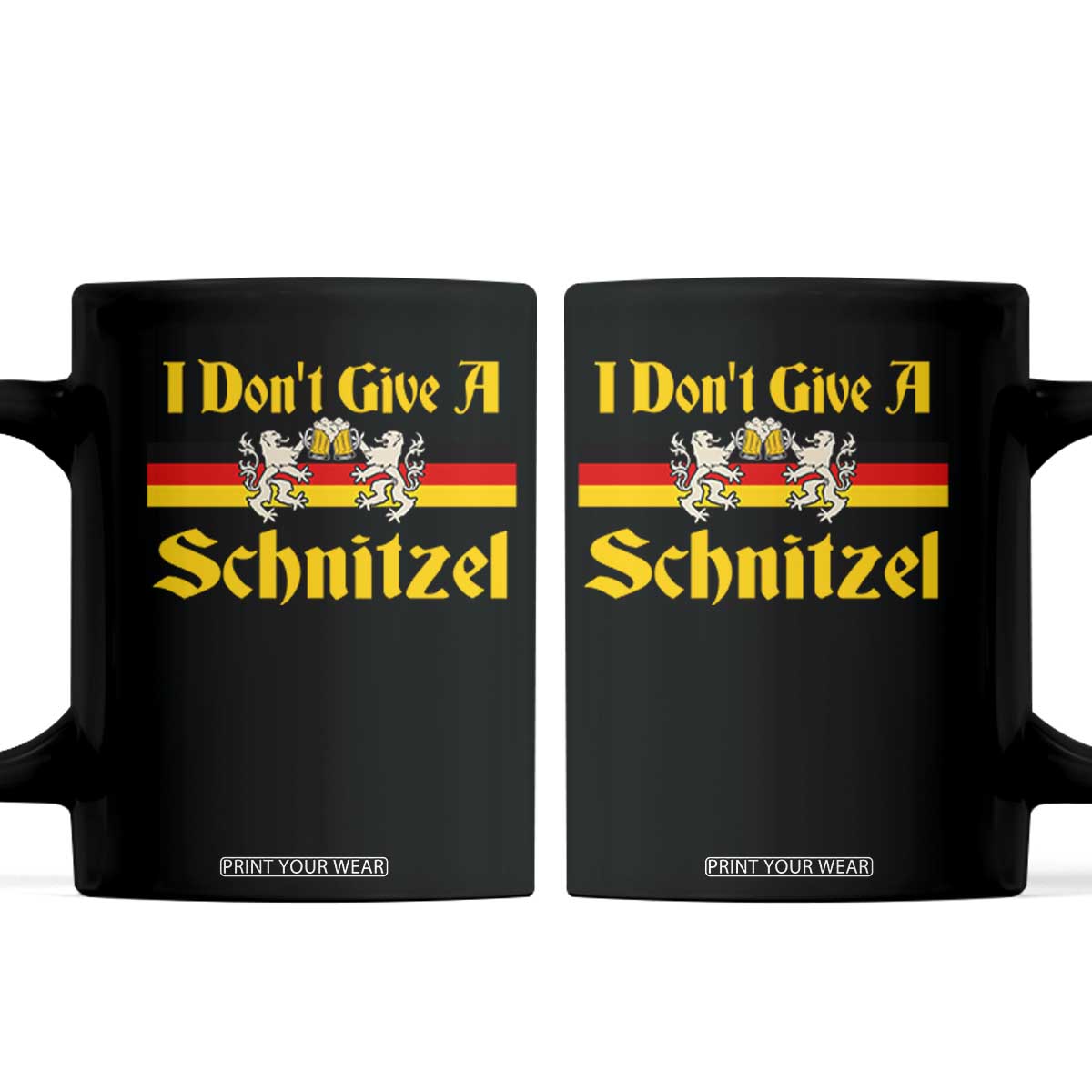 Funny Oktoberfest Coffee Mug I Don't Give a Schnitzel German Lion Beer TS11 Black Print Your Wear