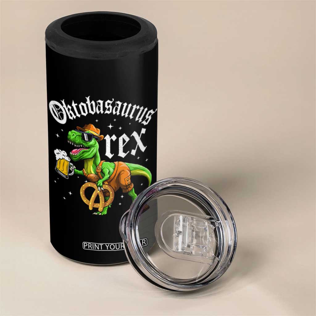 Funny Oktoberfest Dinosaur 4 in 1 Can Cooler Tumbler Oktobasaurus Rex Lederhosen Bavarian Beer TS11 Print Your Wear