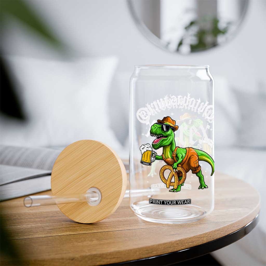 Funny Oktoberfest Dinosaur Glass Can Oktobasaurus Rex Lederhosen Bavarian Beer TS11 Print Your Wear