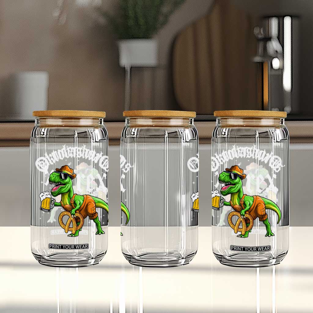 Funny Oktoberfest Dinosaur Glass Can Oktobasaurus Rex Lederhosen Bavarian Beer TS11 Print Your Wear
