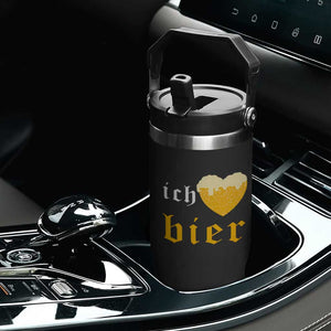Funny Oktoberfest Flip Straw Tumbler Ich Liebe Bier Heart German Beer Foam TS11 Print Your Wear