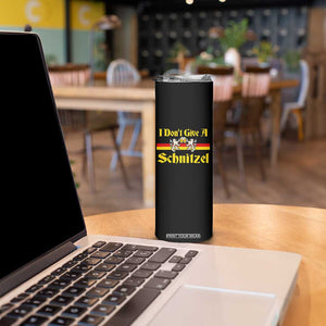 Funny Oktoberfest Skinny Tumbler I Don't Give a Schnitzel German Lion Beer TS11 Print Your Wear