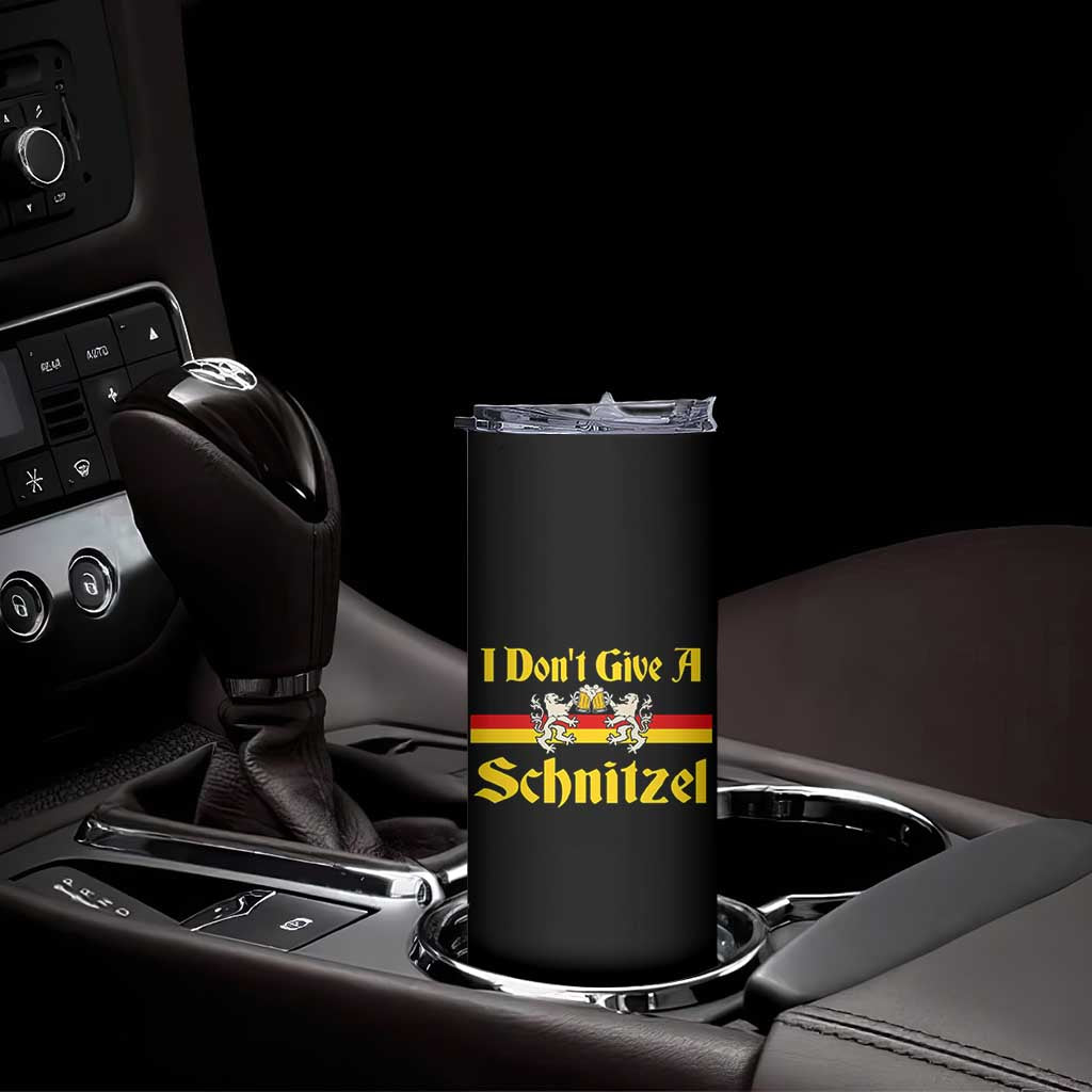 Funny Oktoberfest Skinny Tumbler I Don't Give a Schnitzel German Lion Beer TS11 Print Your Wear