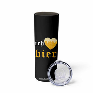 Funny Oktoberfest Skinny Tumbler Ich Liebe Bier Heart German Beer Foam TS11 Print Your Wear