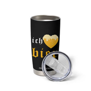 Funny Oktoberfest Tumbler Cup Ich Liebe Bier Heart German Beer Foam TS11 Print Your Wear