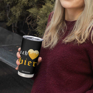 Funny Oktoberfest Tumbler Cup Ich Liebe Bier Heart German Beer Foam TS11 Print Your Wear