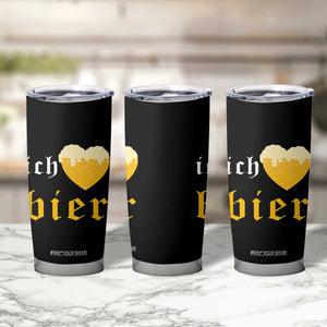 Funny Oktoberfest Tumbler Cup Ich Liebe Bier Heart German Beer Foam TS11 Print Your Wear
