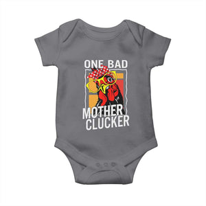 Funny One Bad Mother Clucker Baby Onesie Chicken Hen Mother's Day TS11 Charcoal Print Your Wear