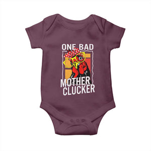 Funny One Bad Mother Clucker Baby Onesie Chicken Hen Mother's Day TS11 Maroon Print Your Wear
