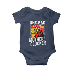 Funny One Bad Mother Clucker Baby Onesie Chicken Hen Mother's Day TS11 Navy Print Your Wear