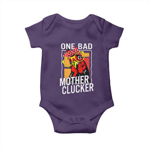 Funny One Bad Mother Clucker Baby Onesie Chicken Hen Mother's Day TS11 Purple Print Your Wear