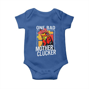 Funny One Bad Mother Clucker Baby Onesie Chicken Hen Mother's Day TS11 Royal Blue Print Your Wear