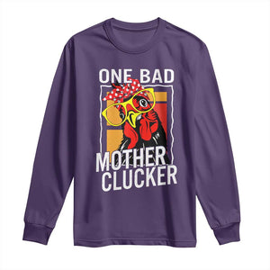 Funny One Bad Mother Clucker Long Sleeve Shirt Chicken Hen Mother's Day TS11 Purple Print Your Wear