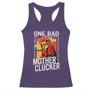 Funny One Bad Mother Clucker Racerback Tank Top Chicken Hen Mother's Day TS11 Purple Print Your Wear