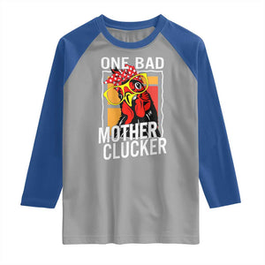 Funny One Bad Mother Clucker Raglan Shirt Chicken Hen Mother's Day TS11 Sport Gray Royal Print Your Wear