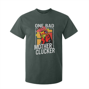 Funny One Bad Mother Clucker T Shirt For Kid Chicken Hen Mother's Day TS11 Dark Forest Green Print Your Wear