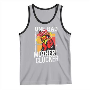 Funny One Bad Mother Clucker Tank Top Chicken Hen Mother's Day TS11 Athletic Heather Black Print Your Wear