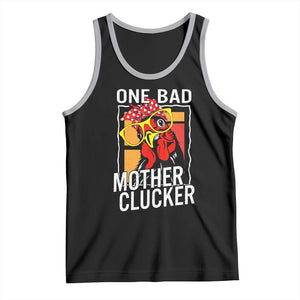 Funny One Bad Mother Clucker Tank Top Chicken Hen Mother's Day TS11 Black Athletic Heather Print Your Wear