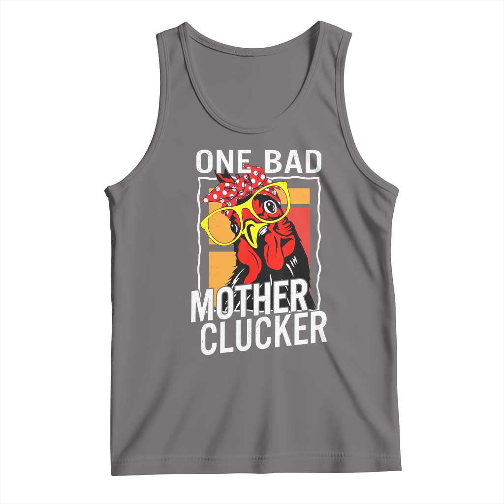 Funny One Bad Mother Clucker Tank Top Chicken Hen Mother's Day TS11 Deep Heather Print Your Wear