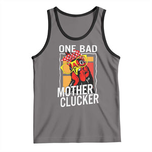 Funny One Bad Mother Clucker Tank Top Chicken Hen Mother's Day TS11 Deep Heather Black Print Your Wear