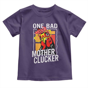 Funny One Bad Mother Clucker Toddler T Shirt Chicken Hen Mother's Day TS11 Purple Print Your Wear