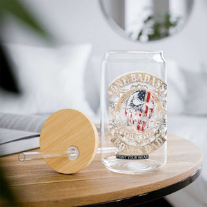 Funny One Badass Bonus Dad Glass Can Awesome Step Dad Fathers Day American Flag Skull TS11 Print Your Wear