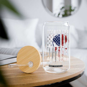 Funny One Badass Bonus Dad Glass Can Step Dad Fathers Day 4th Of July American Flag Skull TS11 Print Your Wear
