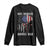 Funny One Badass Bonus Dad Long Sleeve Shirt Step Dad Fathers Day 4th Of July American Flag Skull TS11 Black Print Your Wear