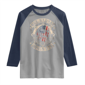 Funny One Badass Bonus Dad Raglan Shirt Awesome Step Dad Fathers Day American Flag Skull TS11 Sport Gray Navy Print Your Wear