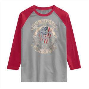 Funny One Badass Bonus Dad Raglan Shirt Awesome Step Dad Fathers Day American Flag Skull TS11 Sport Gray Red Print Your Wear