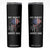 Funny One Badass Bonus Dad Skinny Tumbler Step Dad Fathers Day 4th Of July American Flag Skull TS11 Black Print Your Wear