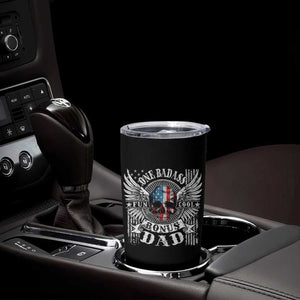Funny One Badass Bonus Stepdad Tumbler Cup Bonus Dad Fathers Day American Flag Skull TS11 Print Your Wear