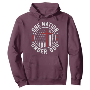 Funny One Nation Under God ESTD 1776 Hoodie 4th Of July Patriotic Christian TS11 Maroon Print Your Wear
