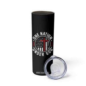 Funny One Nation Under God ESTD 1776 Skinny Tumbler 4th Of July Patriotic Christian TS11 Print Your Wear