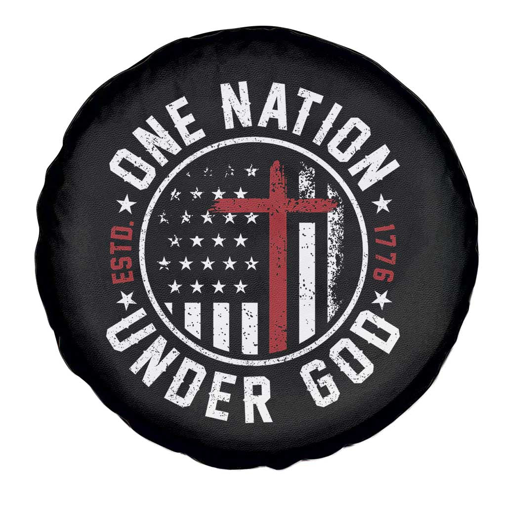 Funny One Nation Under God ESTD 1776 Spare Tire Cover 4th Of July Patriotic Christian TS11 Print Your Wear