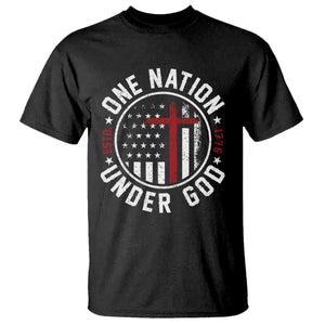 Funny One Nation Under God ESTD 1776 T Shirt 4th Of July Patriotic Christian TS11 Black Print Your Wear