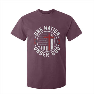 Funny One Nation Under God ESTD 1776 T Shirt For Kid 4th Of July Patriotic Christian TS11 Maroon Print Your Wear