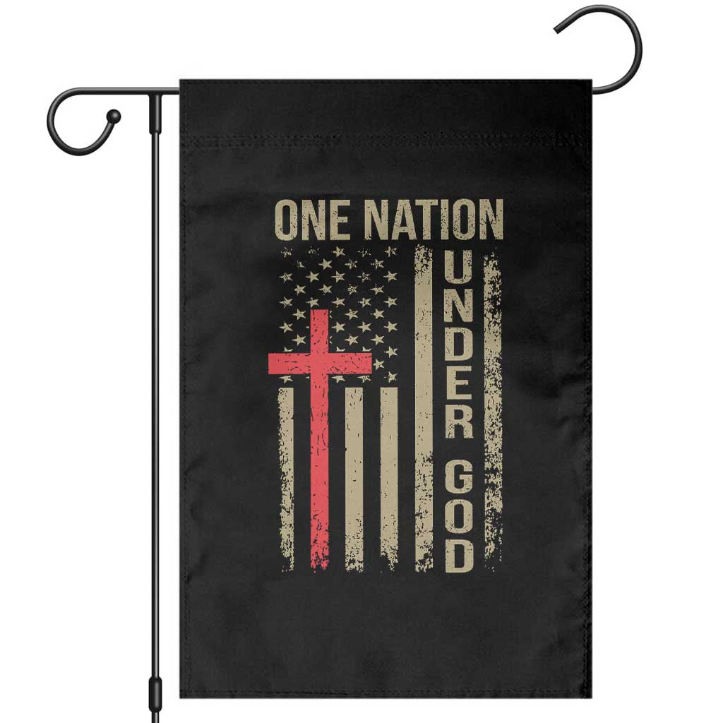 Funny One Nation Under God Garden Flag 4th Of July Patriotic Christian American Flag TS11 Black Print Your Wear