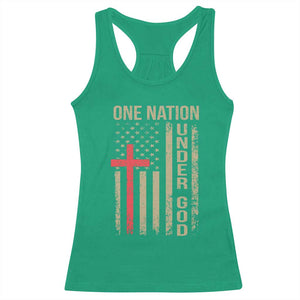 Funny One Nation Under God Racerback Tank Top 4th Of July Patriotic Christian American Flag TS11 Irish Green Print Your Wear