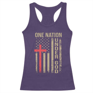 Funny One Nation Under God Racerback Tank Top 4th Of July Patriotic Christian American Flag TS11 Purple Print Your Wear