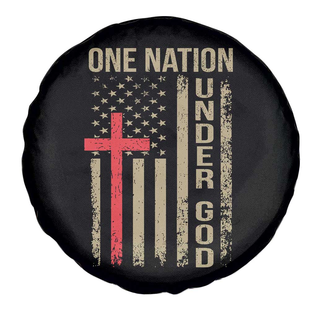 Funny One Nation Under God Spare Tire Cover 4th Of July Patriotic Christian American Flag TS11 Print Your Wear